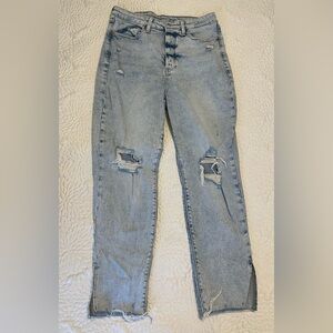 High rise straight leg jeans